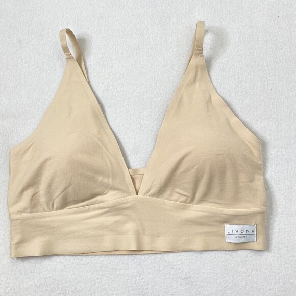 Livona Intimate Sports Bra size Large Removable Pads Seamless Fleshtone - Picture 1 of 7
